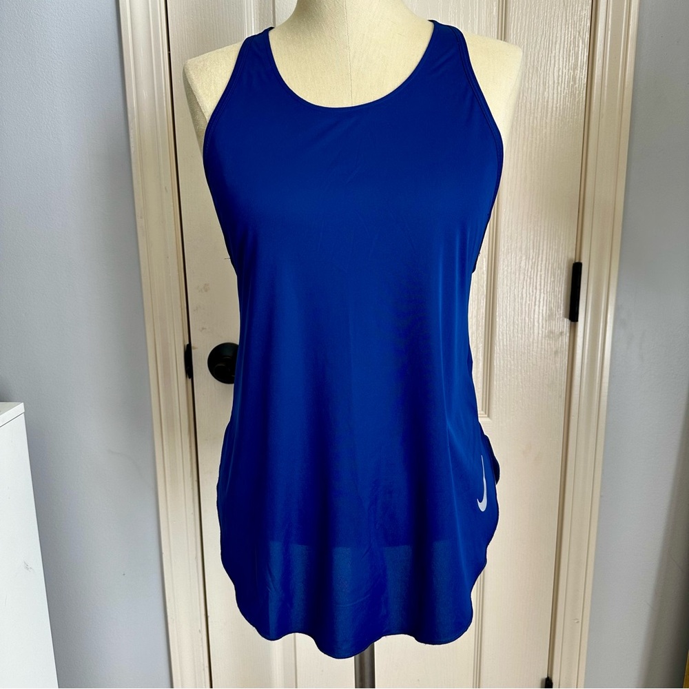 Nike Dry Fit Navy Curved Hem Tank